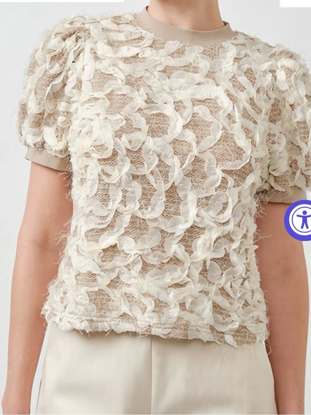 NWT Maude Club Birdie Sweater Top Taupe Sz S